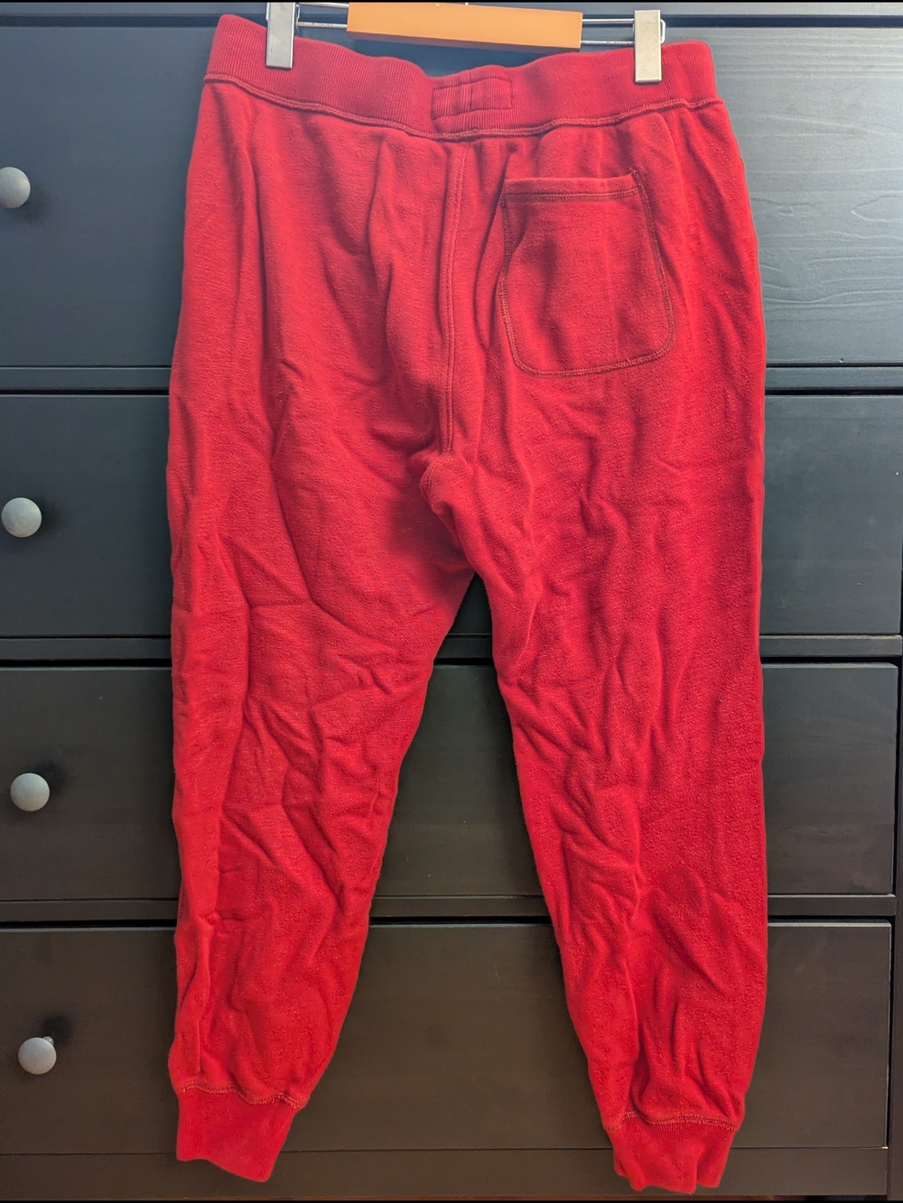 Abercrombie & Fitch Classic Fleece Jogger Sweatpants Red Men's Size Medium - Picture 2 of 3